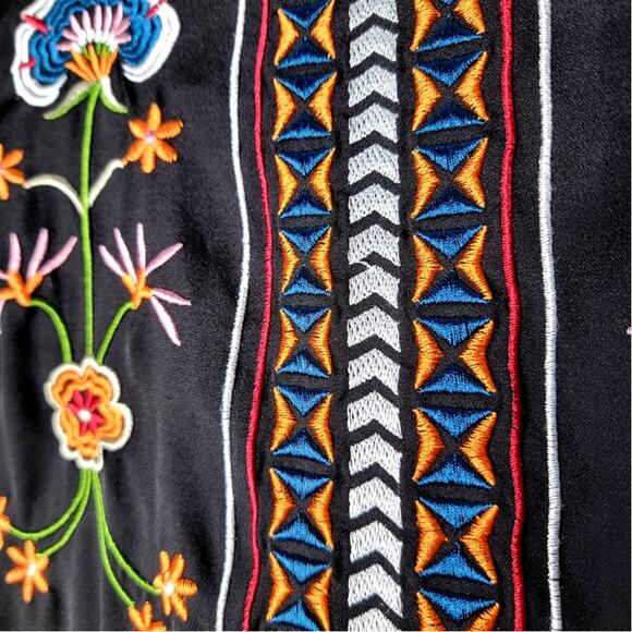 Altar’d State Black Embroidered Dress S Whimsygoth Witchy Boho Festival Cottage - Picture 5 of 9